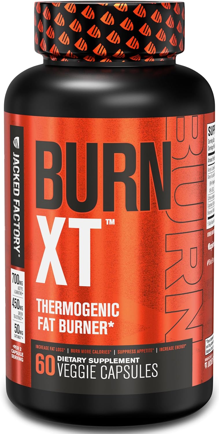 BURN XT CON EXTRACTO DE TÉ VERDE CON ACETIL L-CARNITINA 1,475 MG 60 CÁPSULAS VEGANO JACKED FACTORY BURN XT CON ACETYL L-CARNITINE GREEN TEA EXTRACT