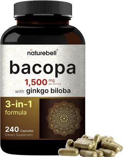 BACOPA MONNIERI NATUREBELL 1,500 MG CON GINGKO BILOBA 20 MG 240 CAPSULAS