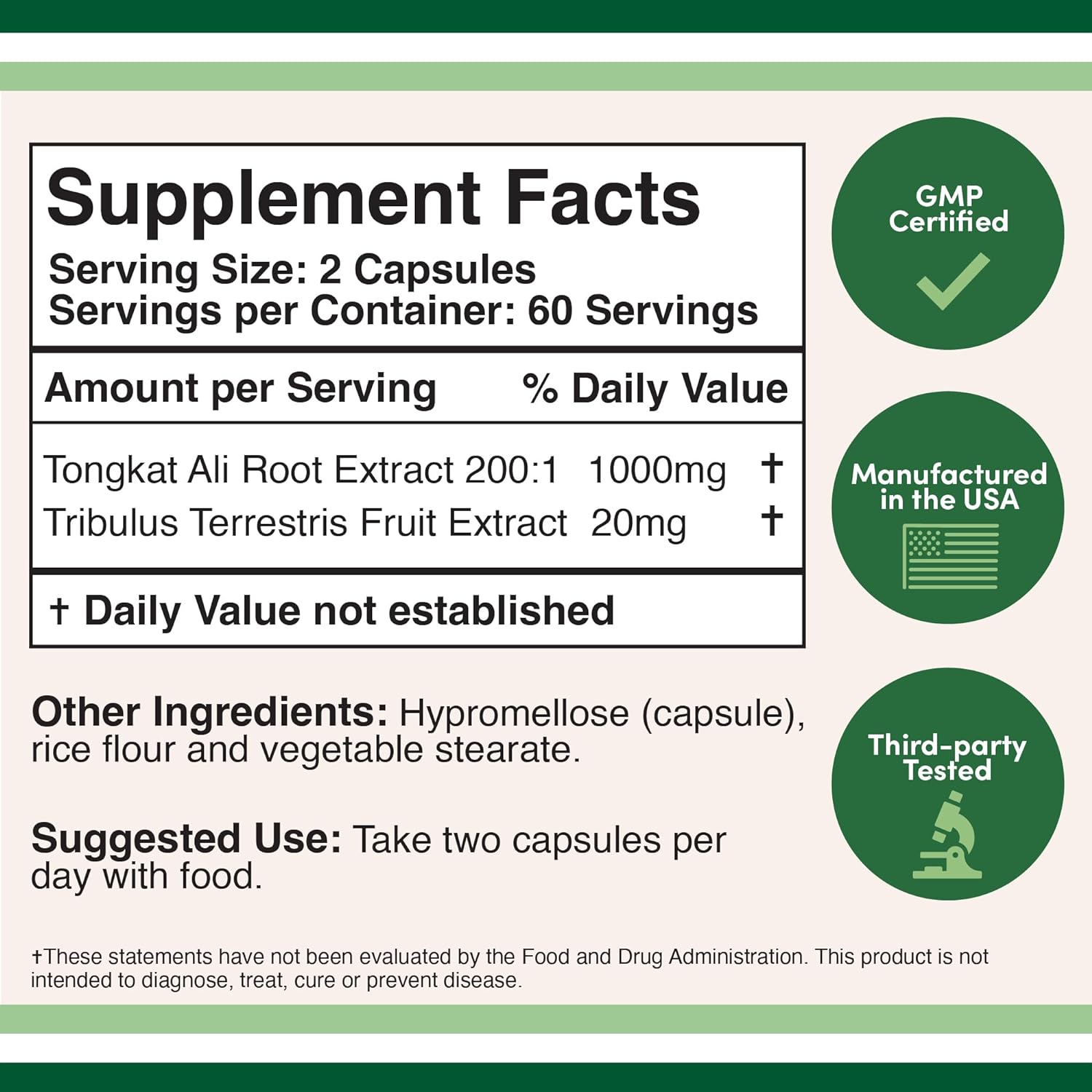 TONGKAT ALI COMPLEX  DOUBLE WOOD SUPPLEMENTS 1020 MG 120 CAPSULAS