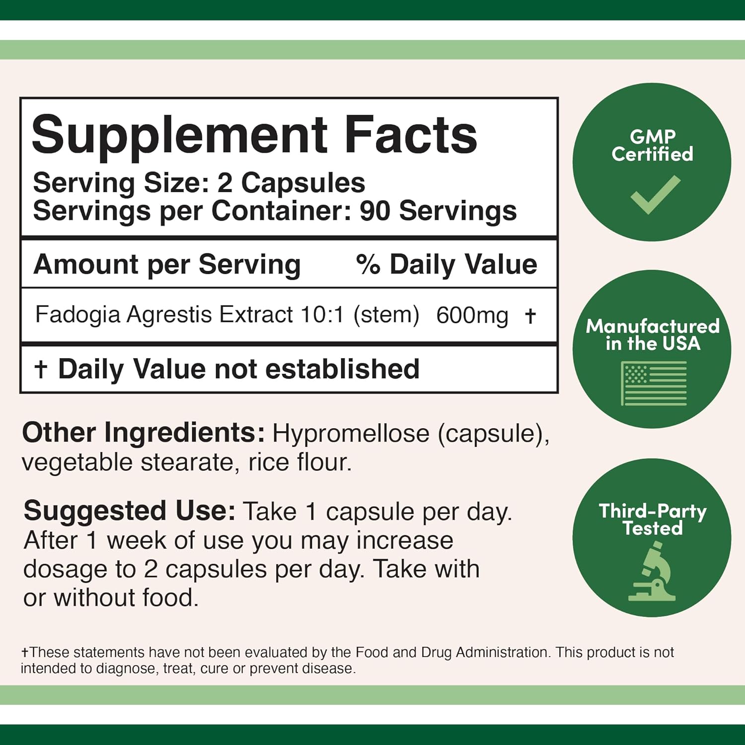 FADOGIA AGRESTIS DOUBLE WOOD 600 MG 180 CÁPSULAS SIN GMO VEGANO