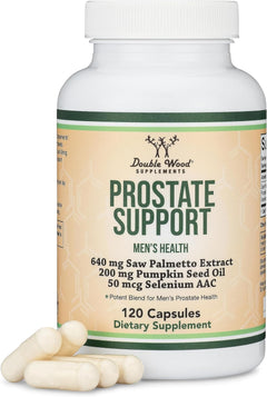 PROSTATE SUPPORT COMPLEX 3 EN 1 CON SAW PALMETTO DOUBLE WOOD 640 MG 120 CAPSULAS