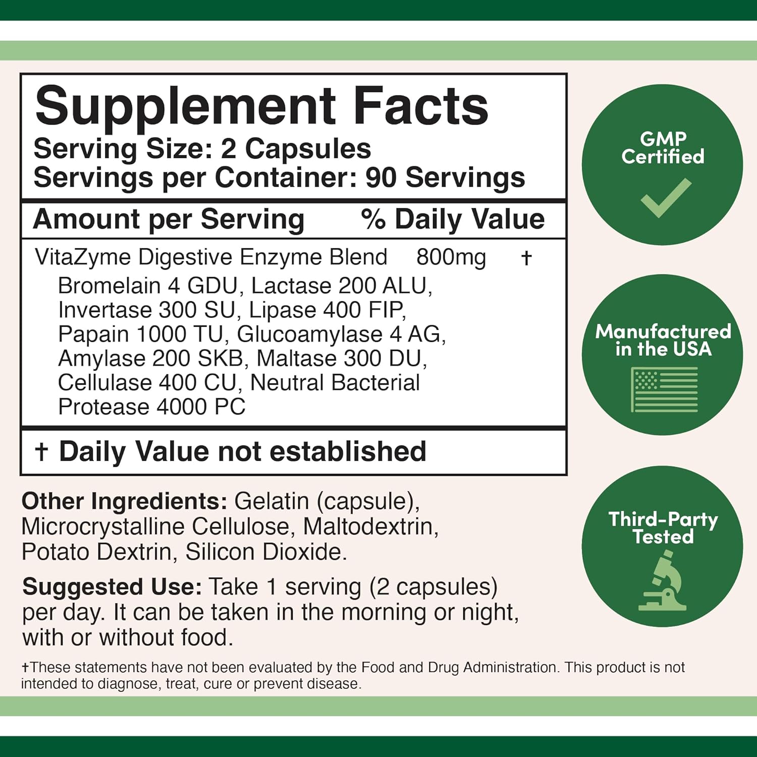 ENZIMAS DIGESTIVAS DOUBLE WOOD 800 MG 180 CÁPSULAS SIN GMO