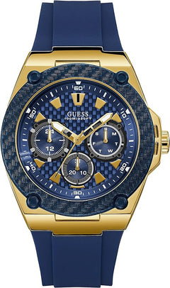 Guess Men Stainless Steel Quartz Watch with Silicone Strap