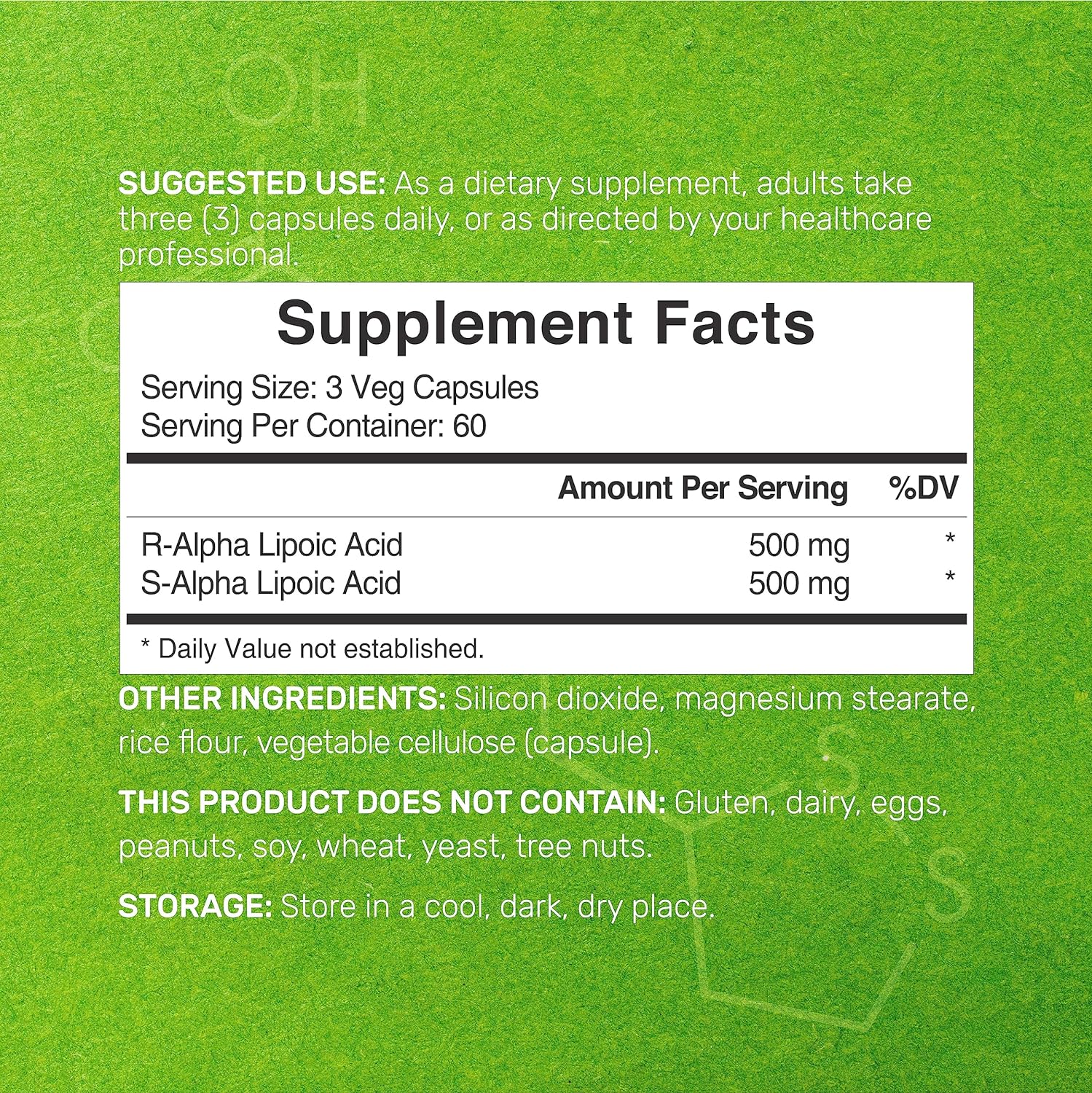 ACIDO ALFA LIPOICO DEAL 1000 MG 180 CAPSULAS SIN GMO ALPHA LIPOIC ACID