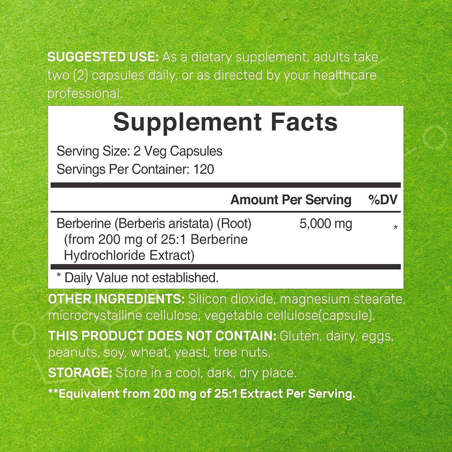 BERBERINE BERBERINA MAX 5000 MG 240 CAPSULAS SIN GMO  DEAL