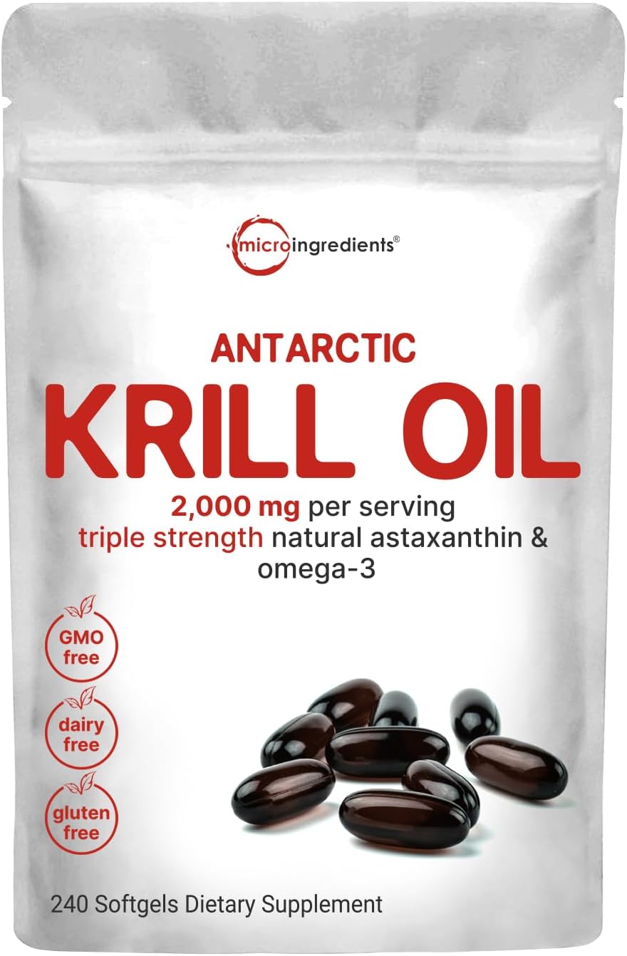 ANTARTIC KRILL OIL 2,000 MG MICROINGREDIENTS 240 CÁPSULAS BLANDAS NO GMO