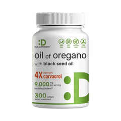 ACEITE DE OREGANO CON ACEITE DE SEMILLA NEGRA DEAL 9,000 MG 300 CAPSULAS BLANDAS SIN GMO