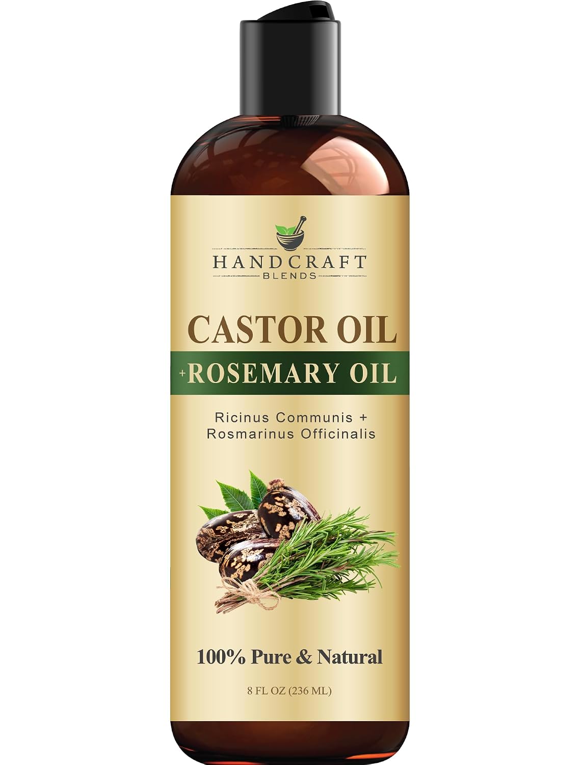 ACEITE DE RICINO CON ACEITE DE ROMERO 236 ML CASTOR OIL ROSEMARY OIL PURO HANDCRAFT