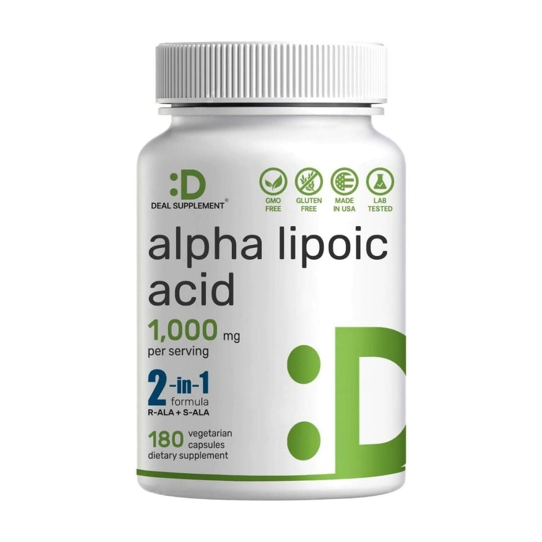 ACIDO ALFA LIPOICO DEAL 1000 MG 180 CAPSULAS SIN GMO ALPHA LIPOIC ACID