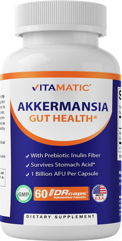 AKKERMANSIA + INULINA 1 BILLON AFU 60 CÁPSULAS NO GMO  VITAMATIC