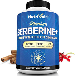 BERBERINA 1200 MG CON CANELA DE CEYLAN  200 MG 120 CAPSULAS VEGANO NUTRIVEIN