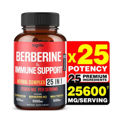 COMPLEJO DE BERBERINA 25 EN 1 CON MILK THISTLE 1500 MG Y CANELA DE CEILAN 1500 MG  60 CAPSULAS SIN GMO AGOBI