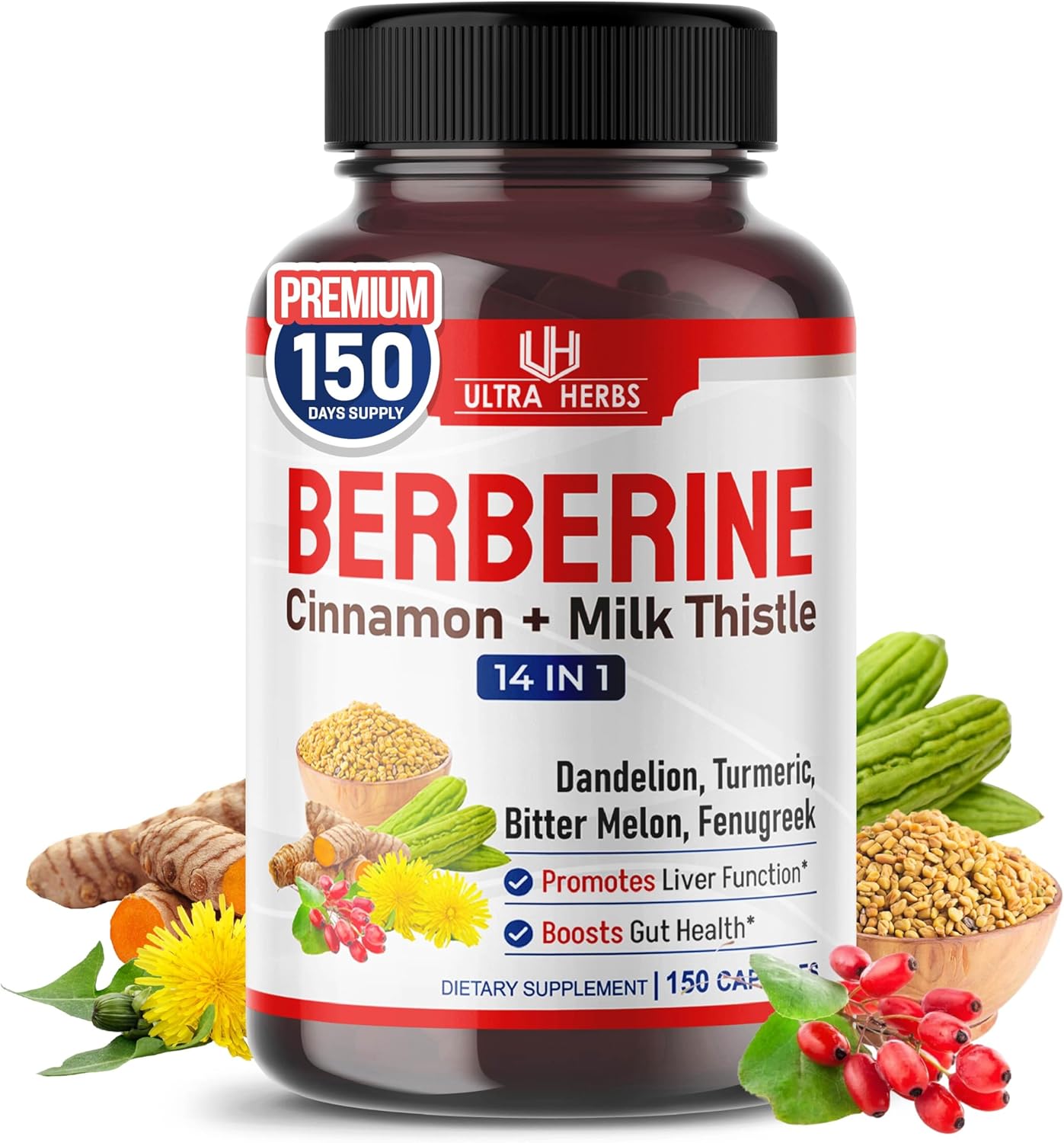 BERBERINA COMPLEX 14 EN 1 510 MG ULTRA HERBS 150 CAPSULAS NO GMO