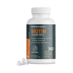 BIOTINA  10000 MCG 360 TABLETAS SIN GMO BRONSON