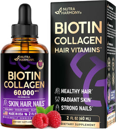 BIOTINA Y COLAGENO 60,000 MCG 60 ML SIN GMO NUTRA HARMONY