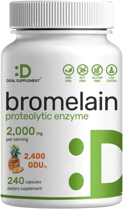 BROMELINA DEAL 2000 MG 2400 GDU 240 CAPSULAS