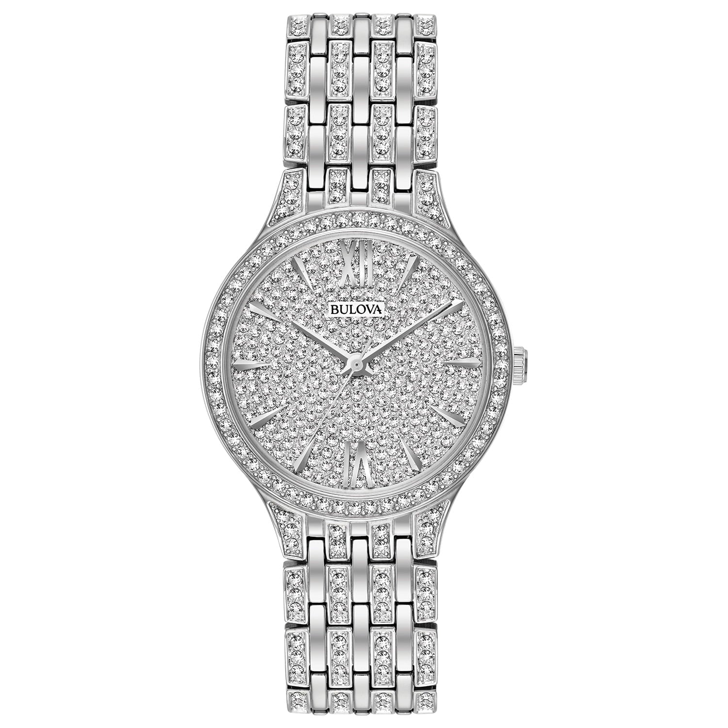 Bulova Women's Silver Crystals 32mm Stainless Steel Watch 96L243