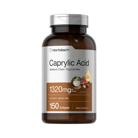 ÁCIDO CAPRÍLICO CAPRYLIC ACID 1320 MG 150 CAPSULAS BLANDAS SIN GMO HORBAACH