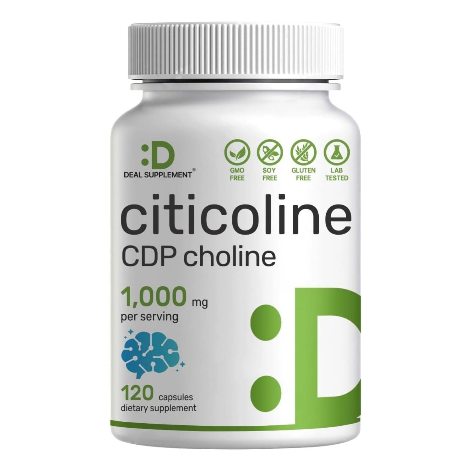 CITICOLINA CDP COLINA DEAL SUPPLEMENTS 1000 MG 120 CASPULAS SIN GMO