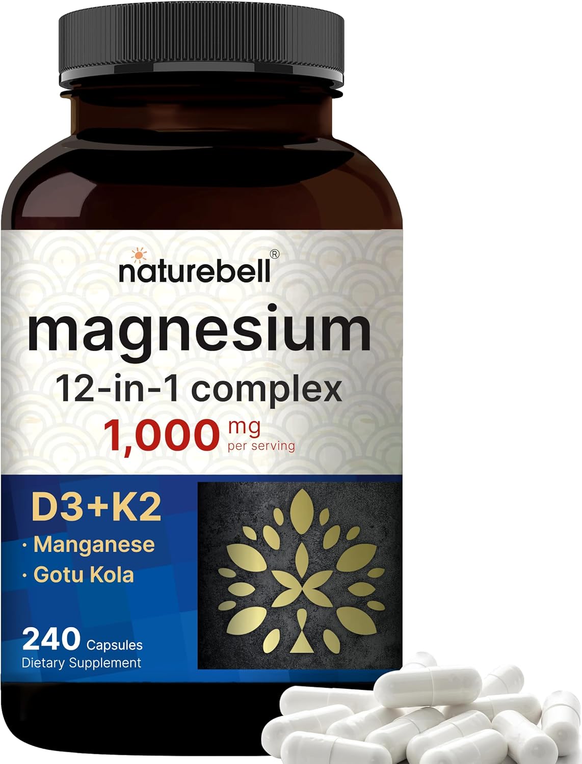 COMPLEJO DE MAGNESIO 12 EN 1 NATUREBELL 1,000 MG 240 CAPSULAS