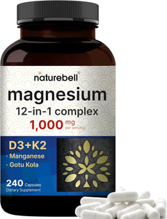 MAGNESIO COMPLEX 12 EN 1 NATUREBELL 1,000 MG 240 CAPSULAS NO GMO
