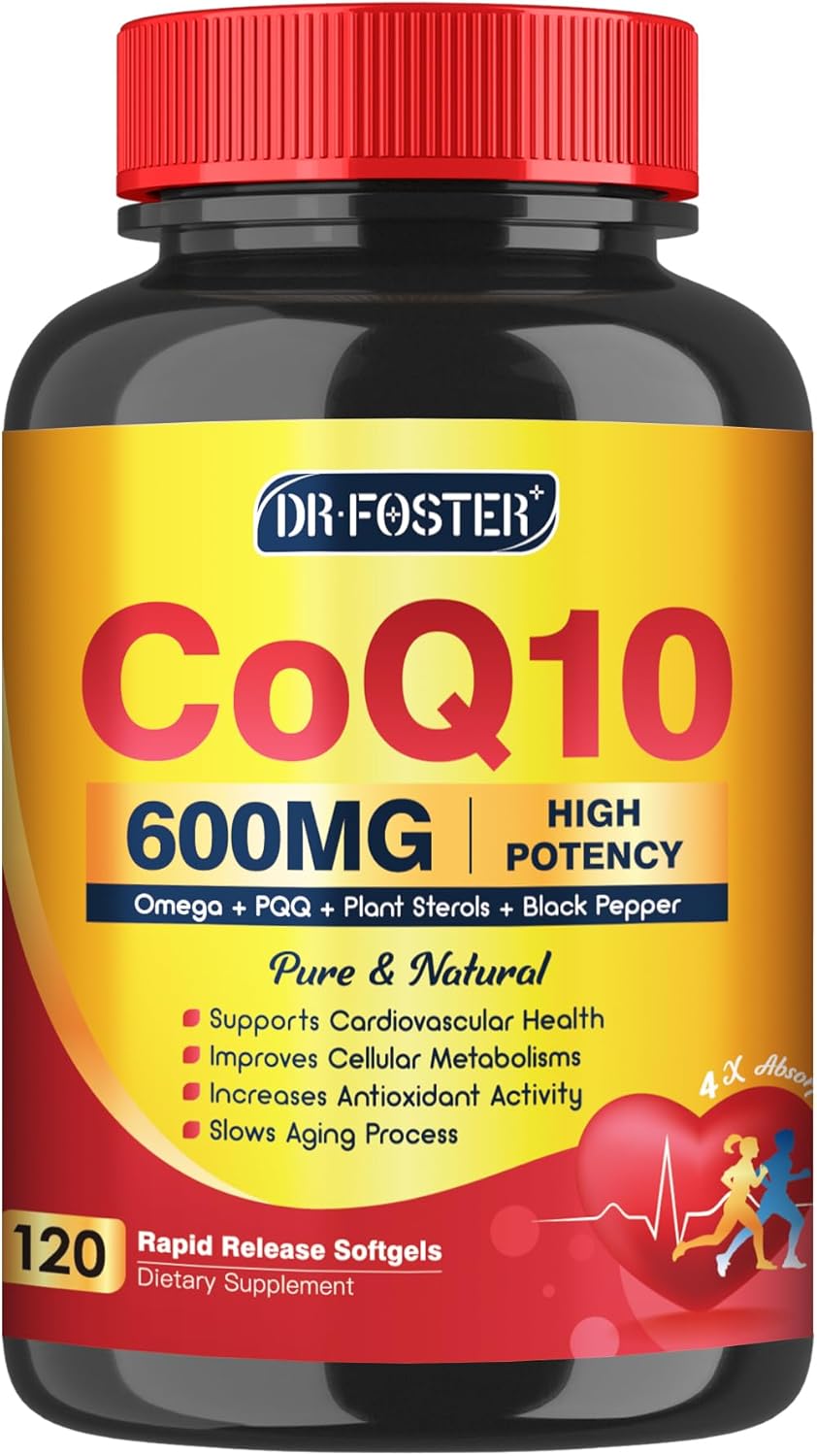 COQ10 600 MG + OMEGA + PQQ 120 CÁPSULAS BLANDAS NO GMO DR FOSTER