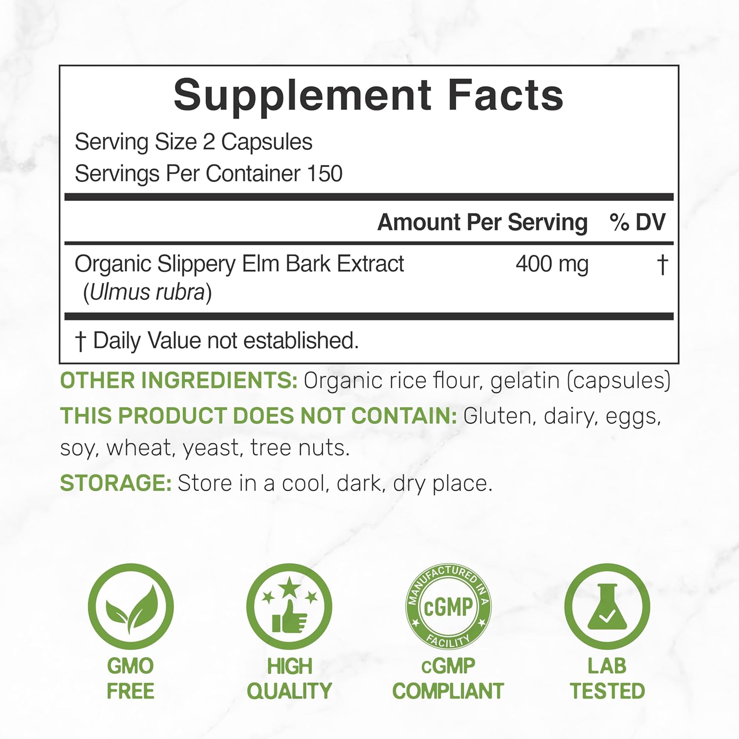 CORTEZA DE OLMO ROJO DEAL 400 MG 300 CÁPSULAS SLIPPERY ELM BARK