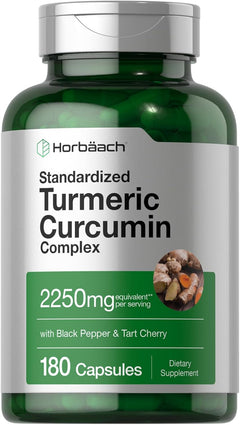 CURCUMA Y JENGIBRE EXTRACTO COMPLEX 2,250 MG HORBAACH 180 CAPSULAS NO GMO