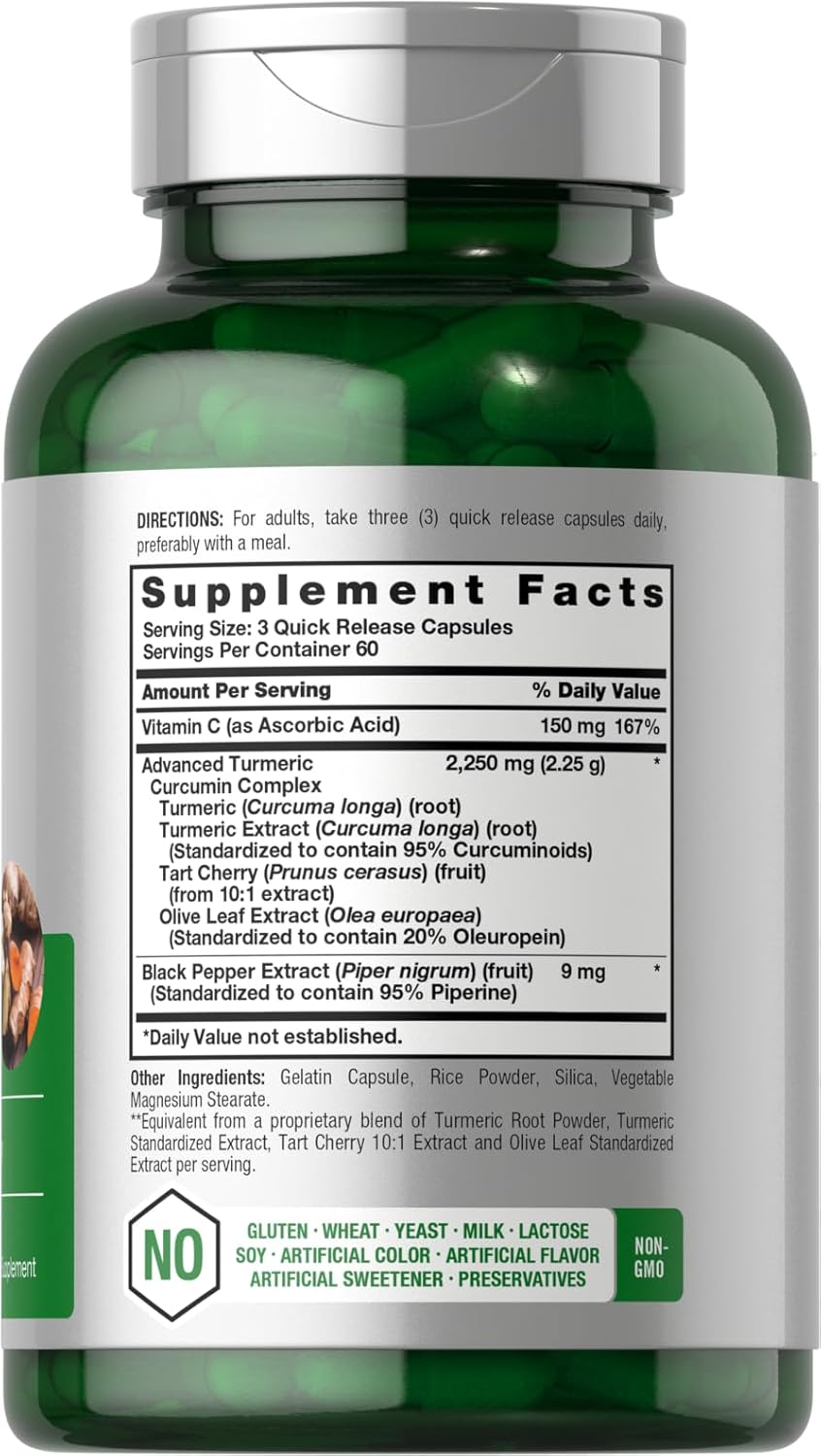 CURCUMA Y JENGIBRE EXTRACTO COMPLEX 2,250 MG HORBAACH 180 CAPSULAS NO GMO
