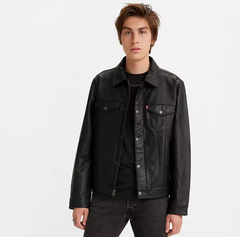 Faux Leather Trucker Jacket