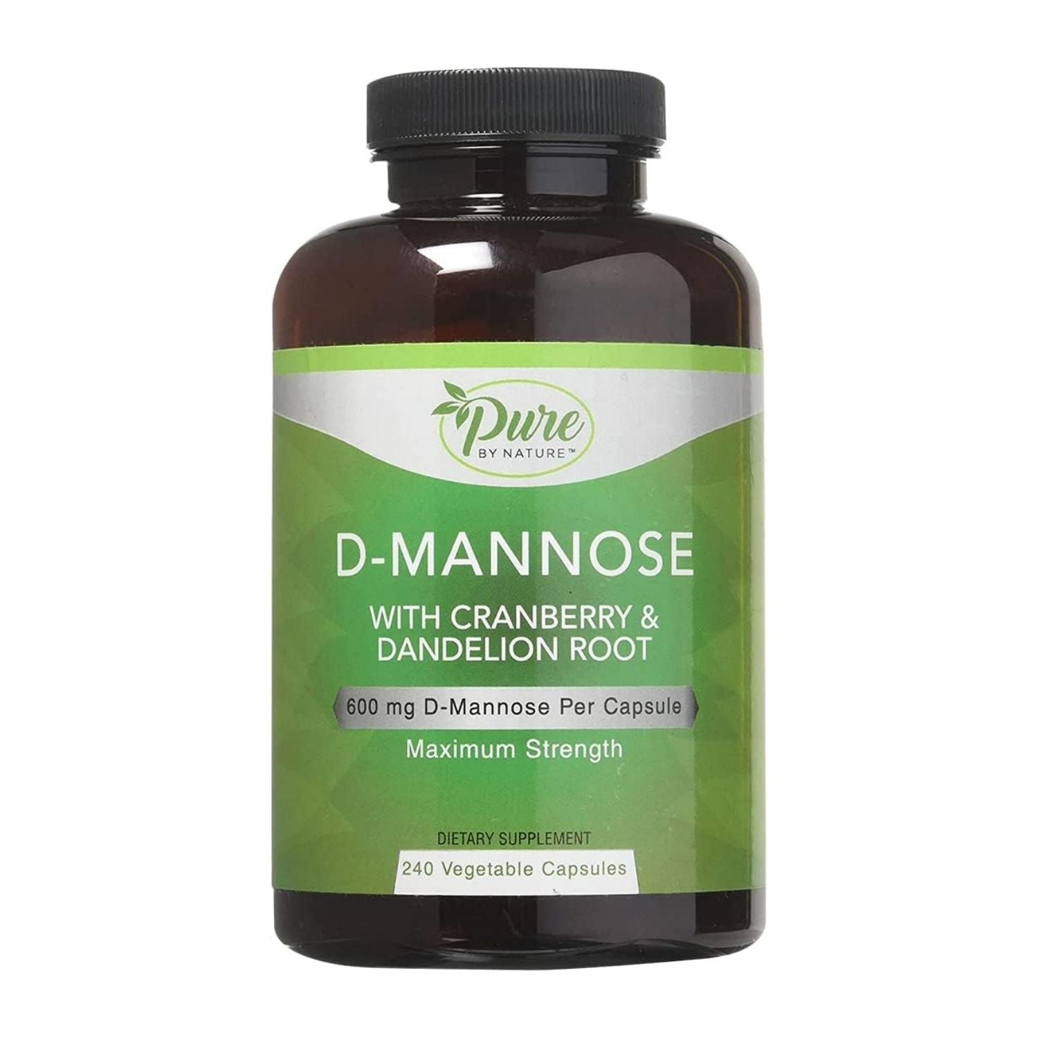 D MANOSA 600 MG CON ARÁNDANO 100 MG Y DIENTE DE LEON 100 MG 240 CAPSULAS SIN GMO PURE BY NATURE D MANNOSE WITH BLUEBERRY AND DANDELION