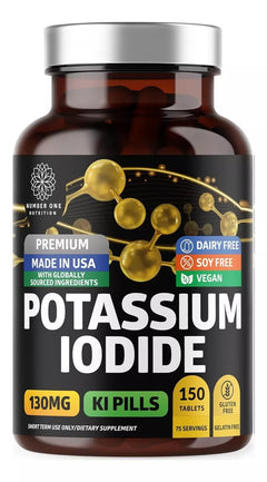 YODURO DE POTASIO 130 MG 150 TABLETAS SIN GMO VEGANO NUMBER ONE POTASSIUM IODIDE