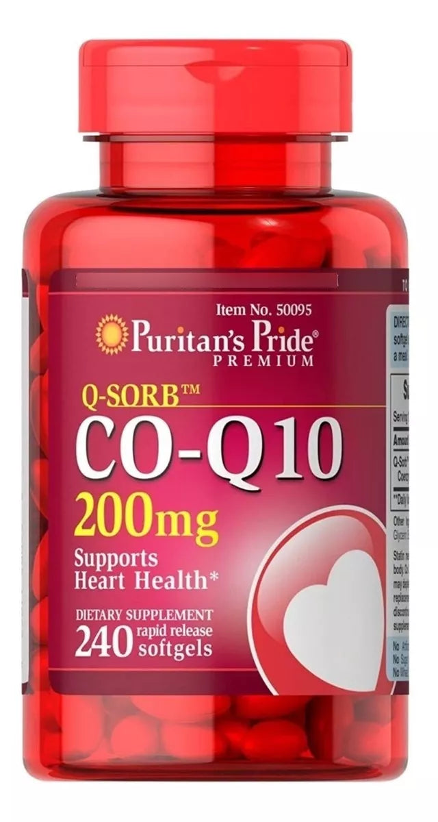 COENZIMA Q10 200 MG UBIQUINOL COQ10 240 CAPSULAS BLANDAS SIN GMO PURITANS PRIDE