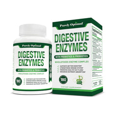 ENZIMAS DIGESTIVAS + PROBIÓTICOS + PREBIÓTICOS 775 MG 180 CAPSULAS PURELY OPTIMAL