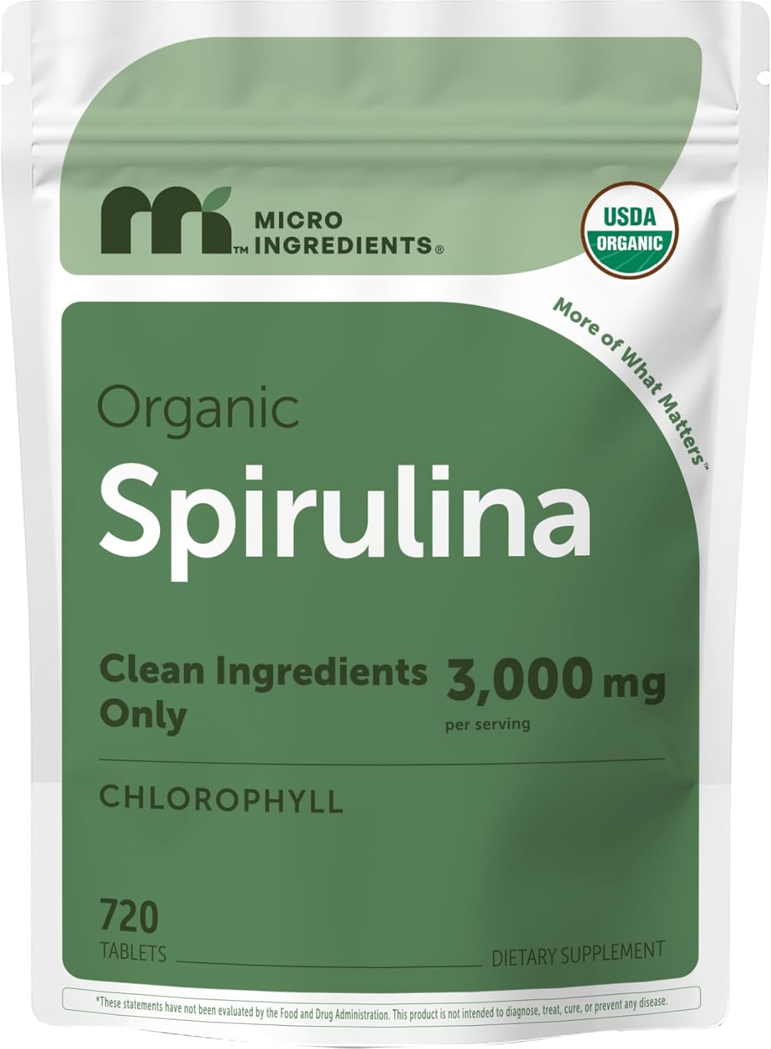 ESPIRULINA ALGAS ORGANICAS MICROINGREDIENTS 3000 MG 720 TABLETAS