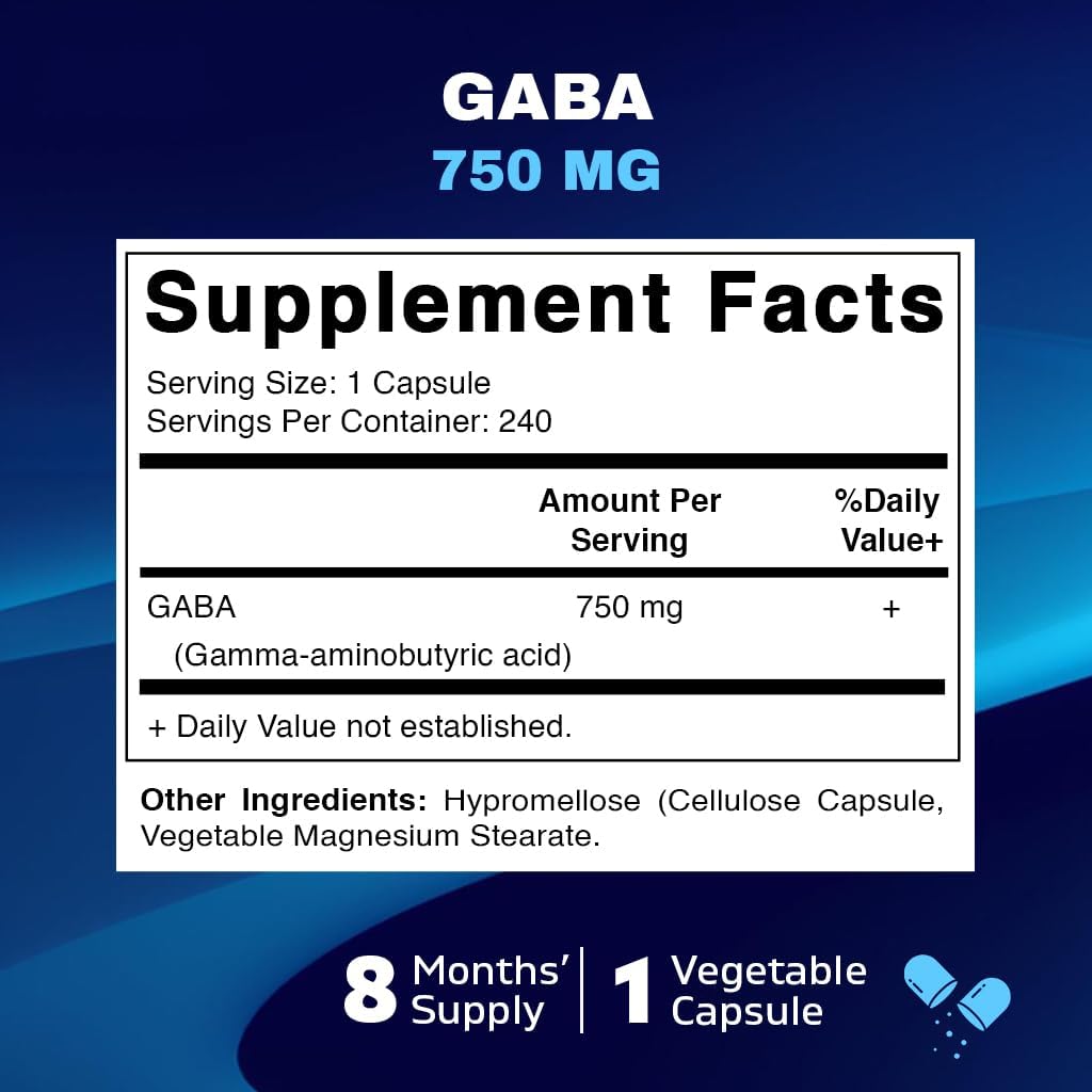 GABA 750 MG 240 CÁPSULAS VEGETALES NO GMO VITAMATIC