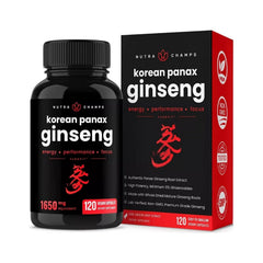 GINSENG COREANO ROJO 1650 MG 120 CAPSULAS VEGANO SIN GMO NUTRA CHAMPS