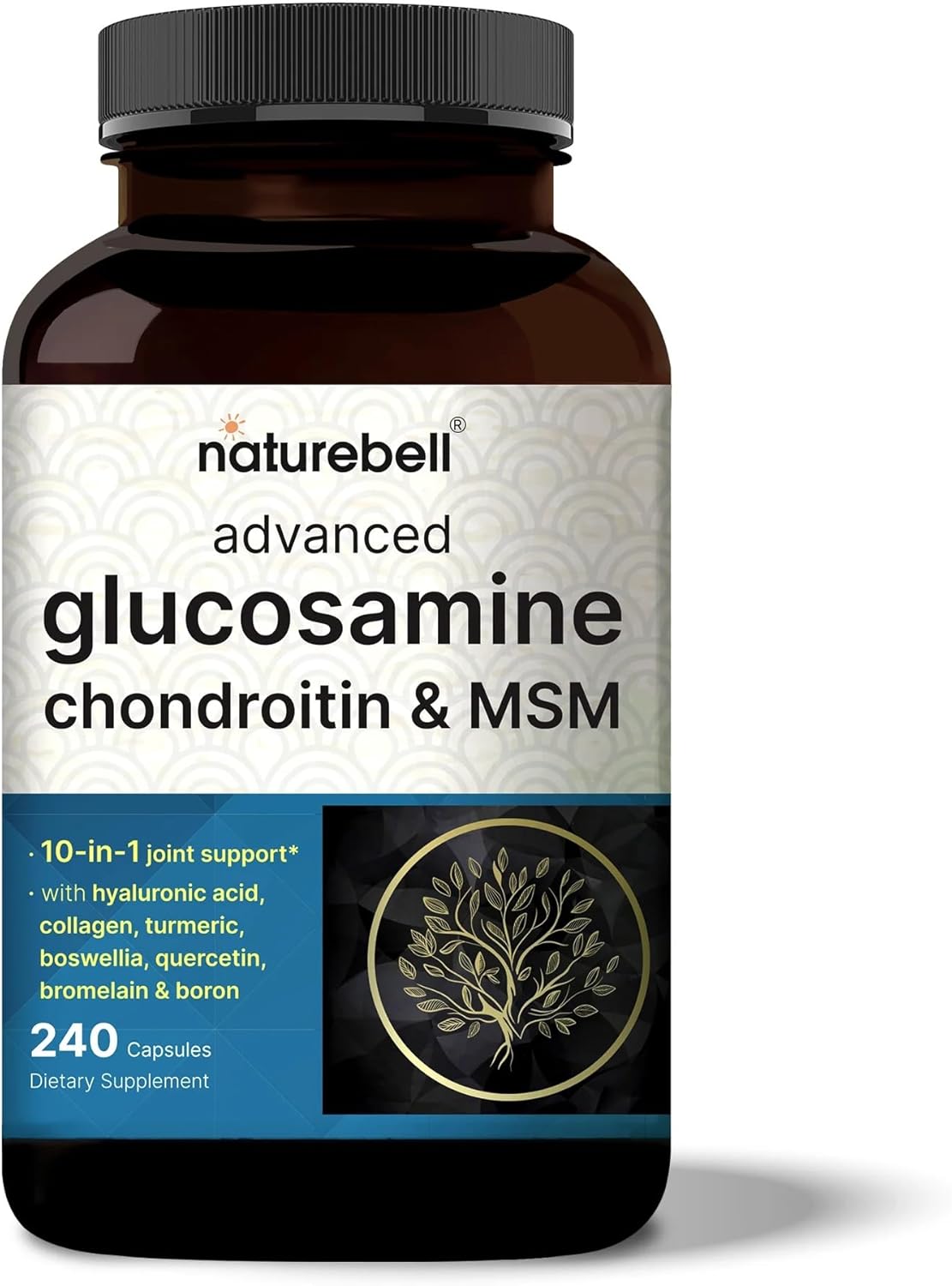 GLUCOSAMINA 1500 MG 10 EN 1 NATUREBELL 240 CAPSULAS NO GMO