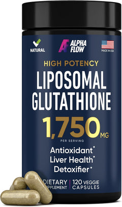 GLUTATION LIPOSOMAL 1750 MG ALPHA FLOW 120 CAPSULAS VEGANO NO GMO