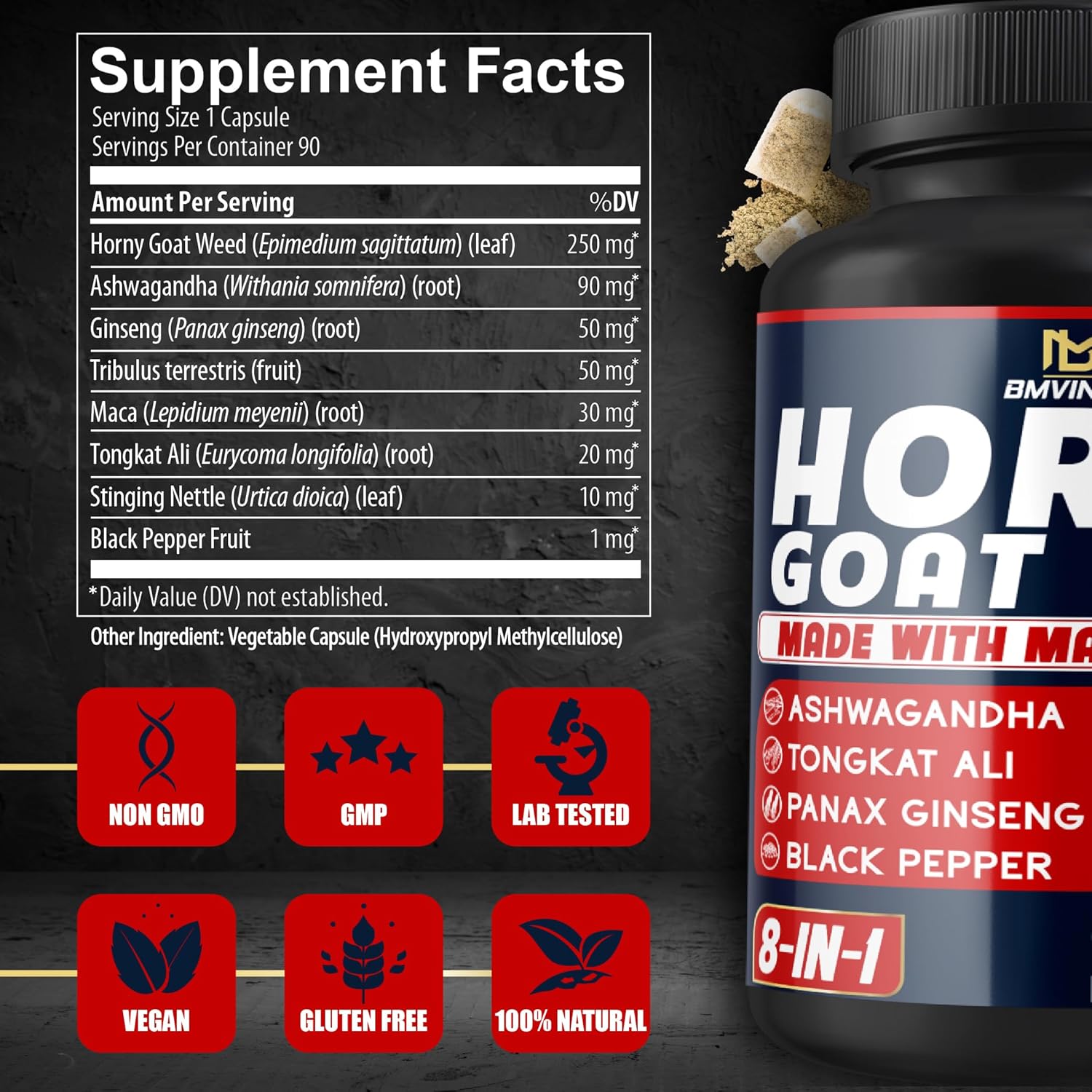HORNY GOAT WEED 7000 MG 180 CAPSULAS BMVINVOL