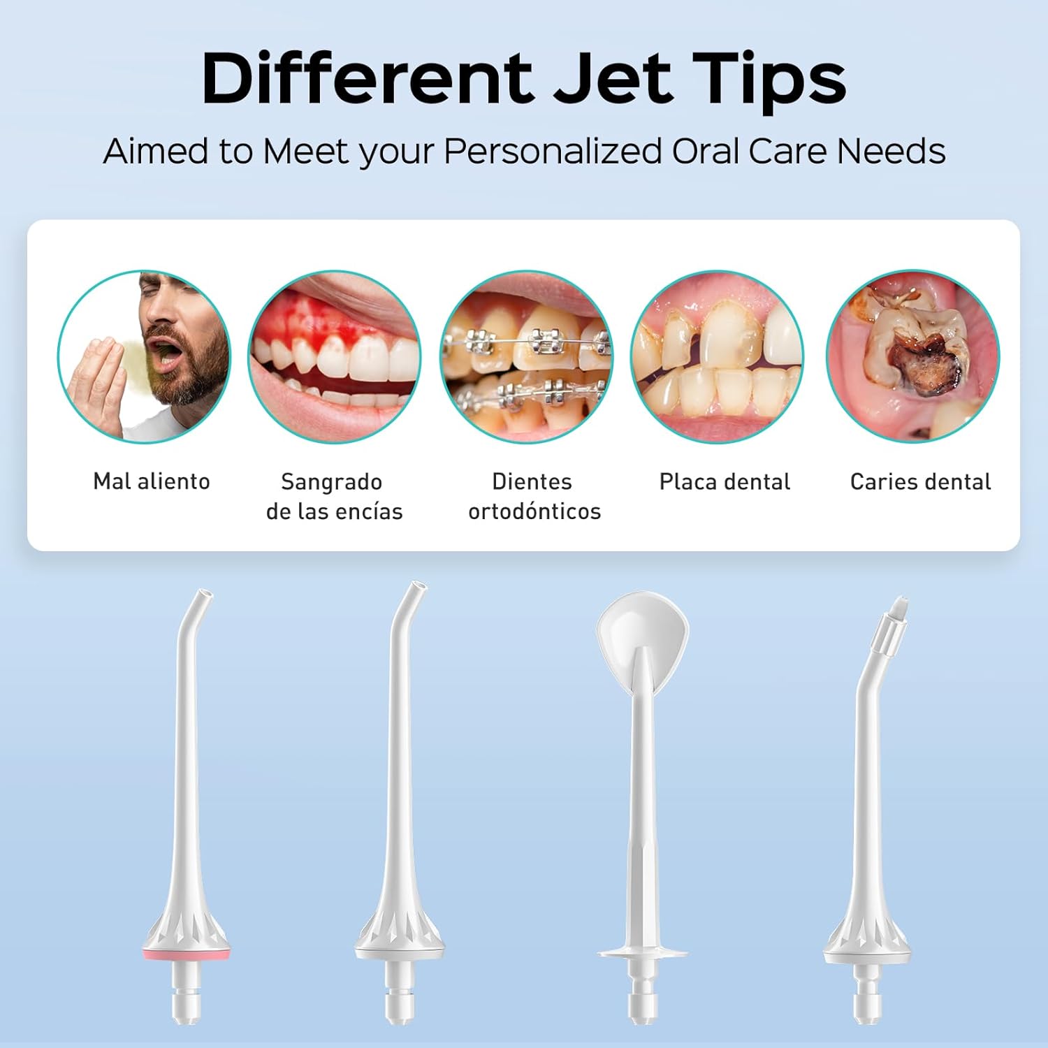 IRRIGADOR DENTAL COSLUS 4 PUNTAS 4 MODOS IRRIGADOR DENTAL