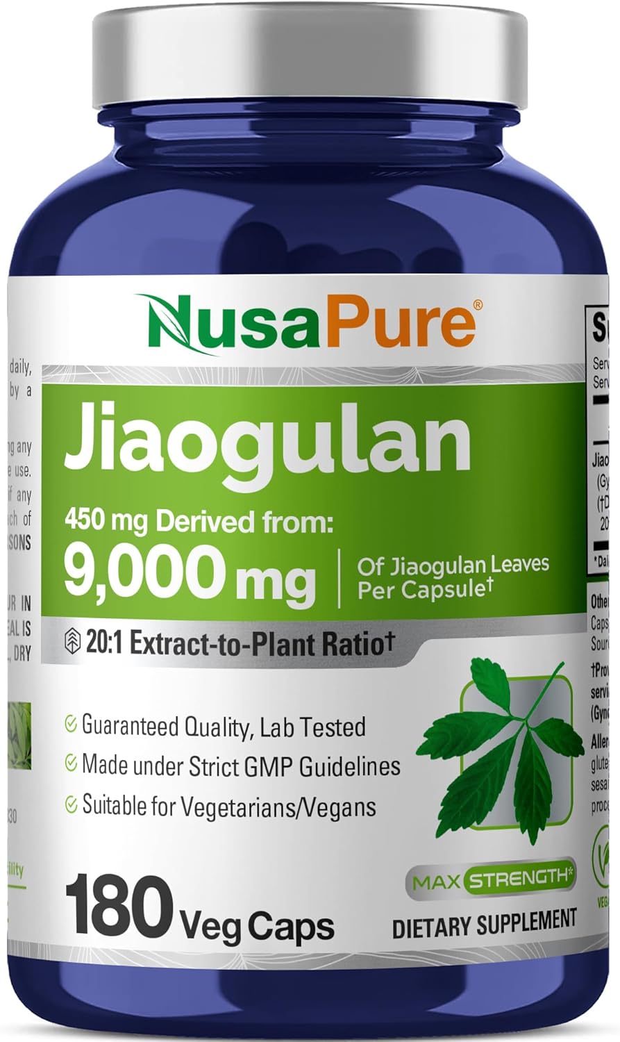 JIAOGULAN 9000 MG 180 CAPSULAS VEGETALES NUSAPURE