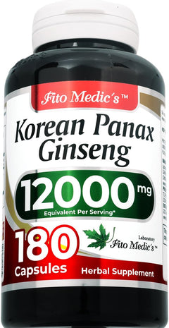 KOREAN PANAX GINSENG 12,000 MG 180 CAPSULAS FITO MEDICS