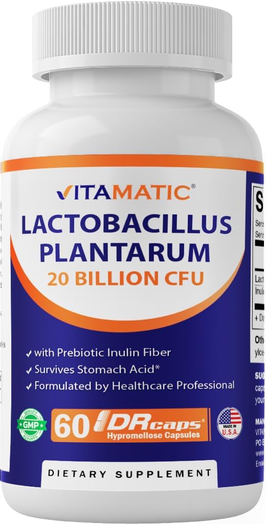 LACTOBACILO PLANTARUM 20 BILLONES CFU 60 CAPSULAS NO GMO VITAMATIC LACTOBACILLUS PLANTARUM