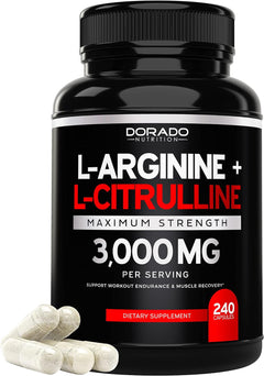 L ARGININA + L CITIRULINA 3000 MG 240 CÁPSULAS NO GMO DORADO NUTRITION