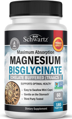 MAGNESIO BISGLICINATO BIO SCHWARTZ 72 MG 180 CAPSULAS NO GMO