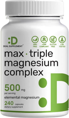 MAGNESIO TRIPLE COMPLEX 500 MG 240 CAPSULAS SIN GMO DEAL