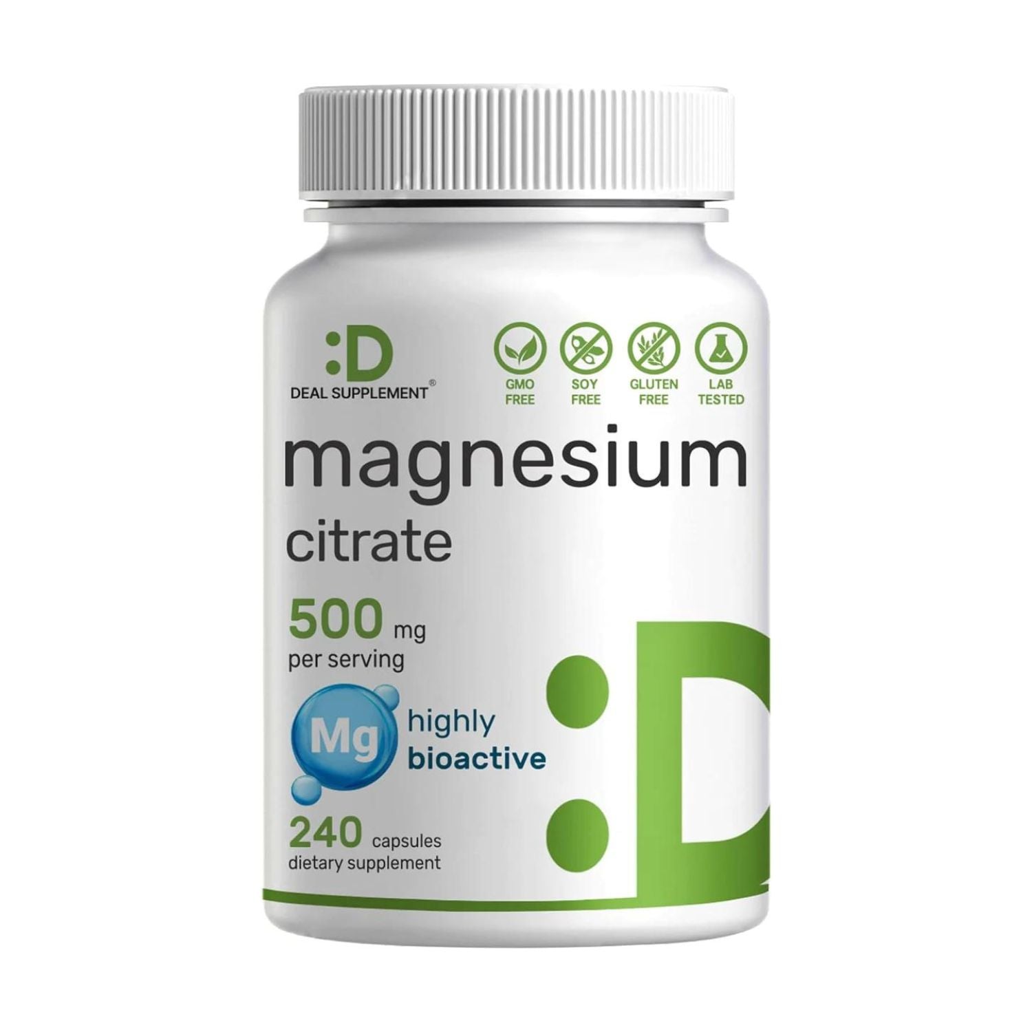 CITRATO DE MAGNESIO DEAL 500 MG 240 CASPULAS SIN GMO