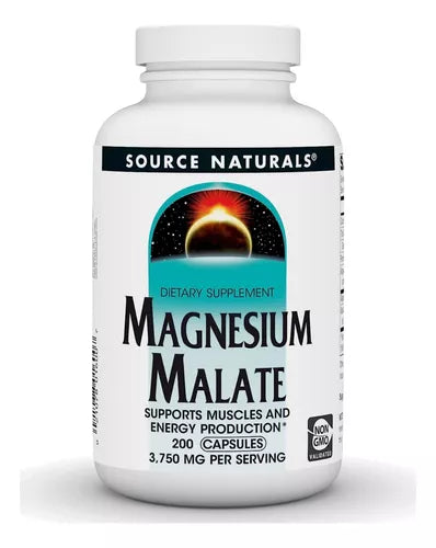 MALATO DE MAGNESIO 3750 MG 200 CAPSULAS SIN GMO SOURSE NATURALS