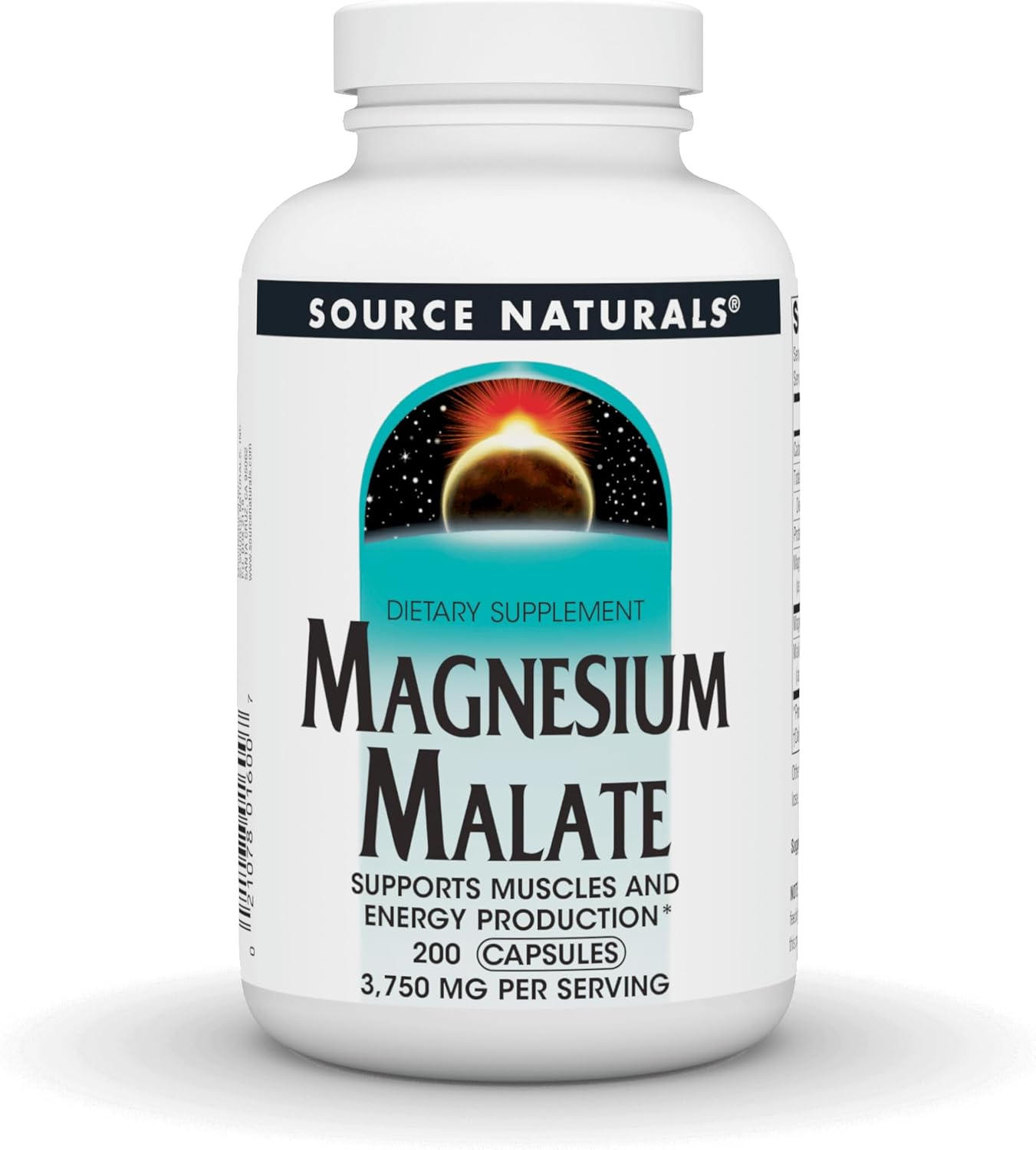 MALATO DE MAGNESIO 3750 MG 200 CAPSULAS SIN GMO SOURSE NATURALS